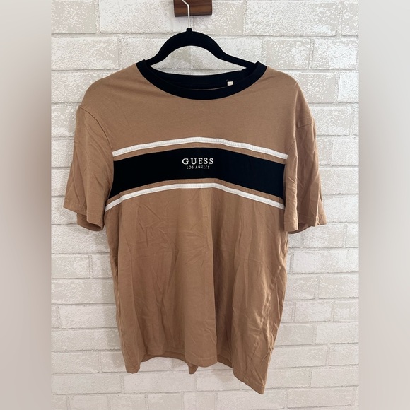 Guess Brand Men's Tan T-Shirt size LG #1856 - Picture 1 of 4
